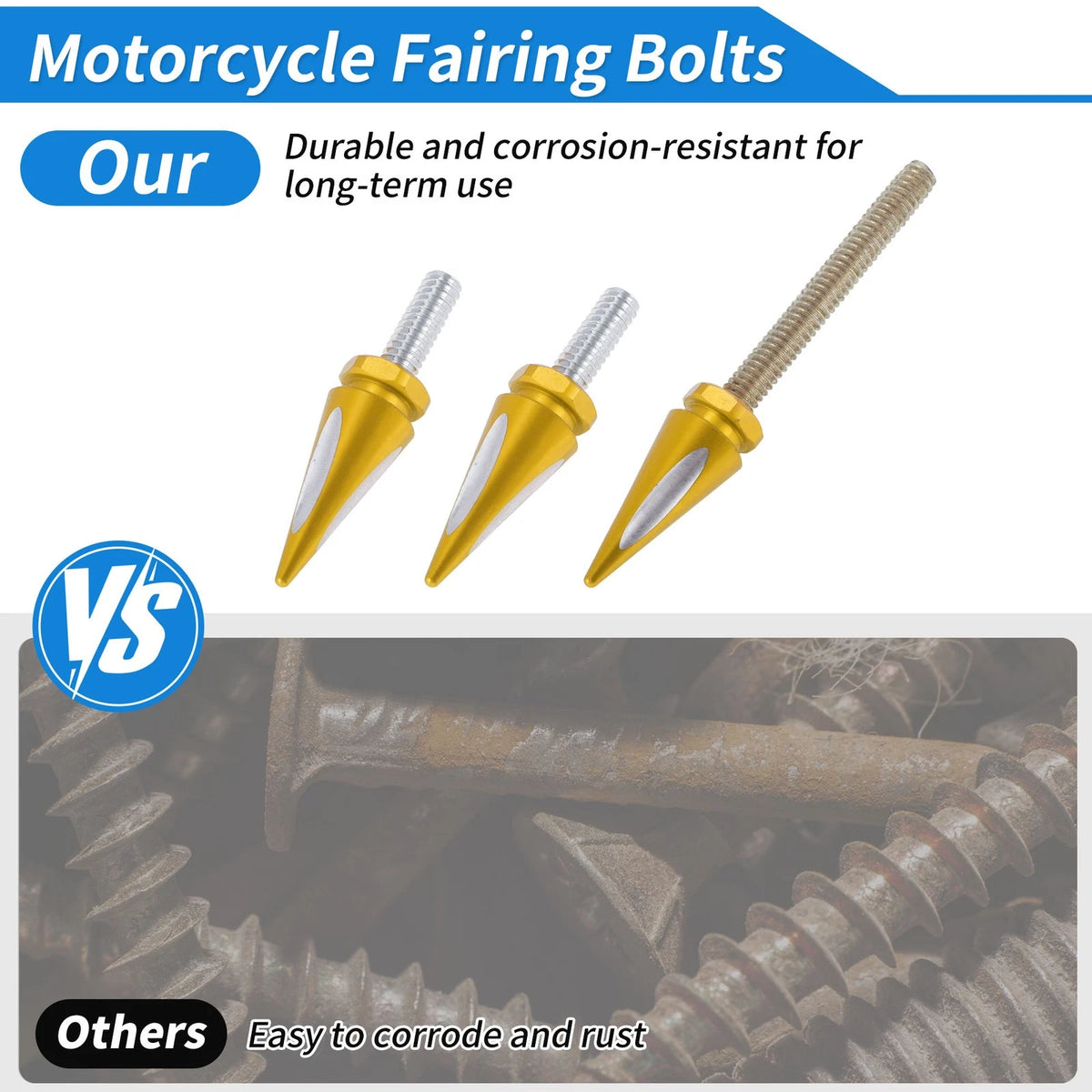 Windshield Bolts for Harley Davidson Touring Street Glide (2014–2023) Gold Tone