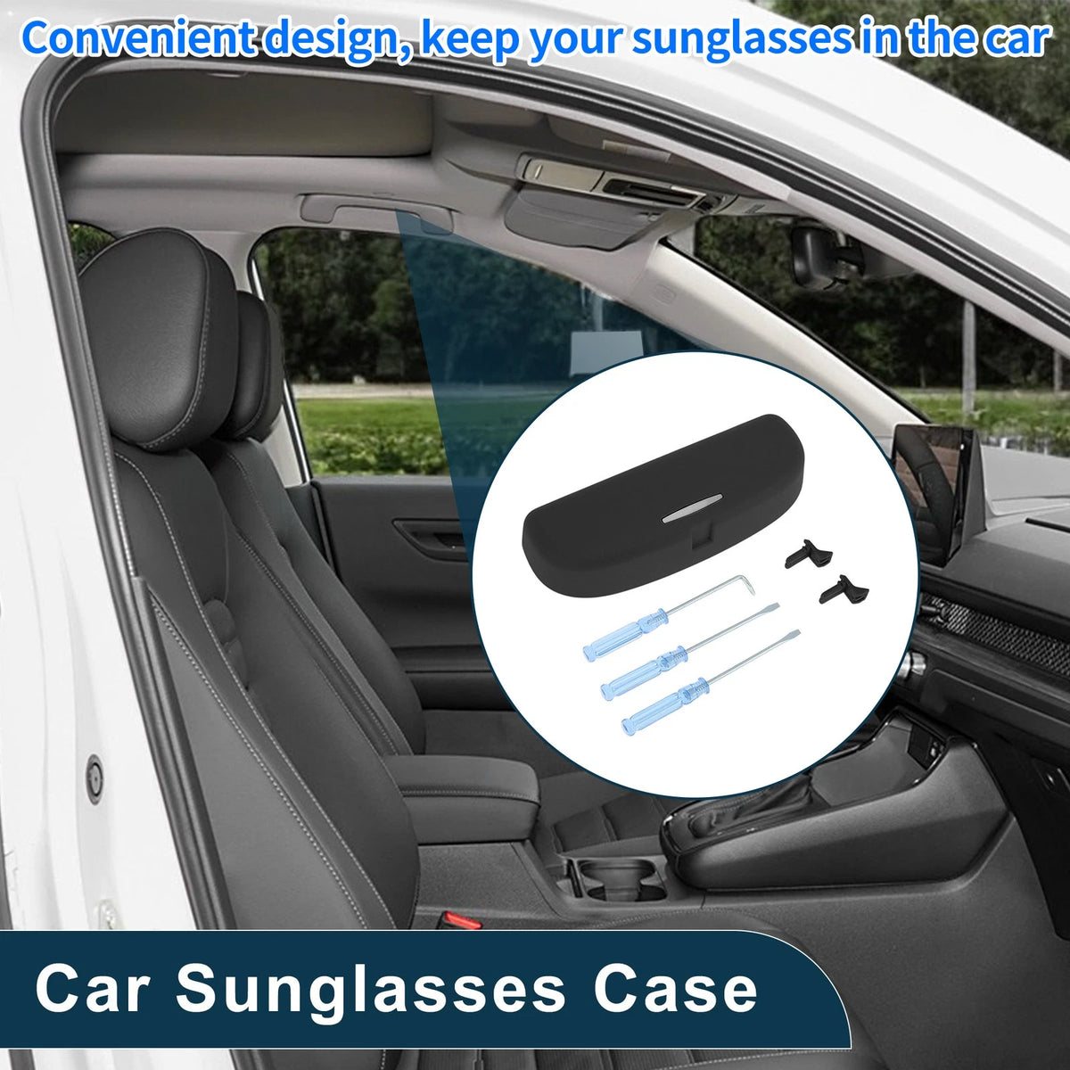 Car Sunglasses Case Storage for BMW X1 F48 (2016–2024) Eyeglasses Holder Black