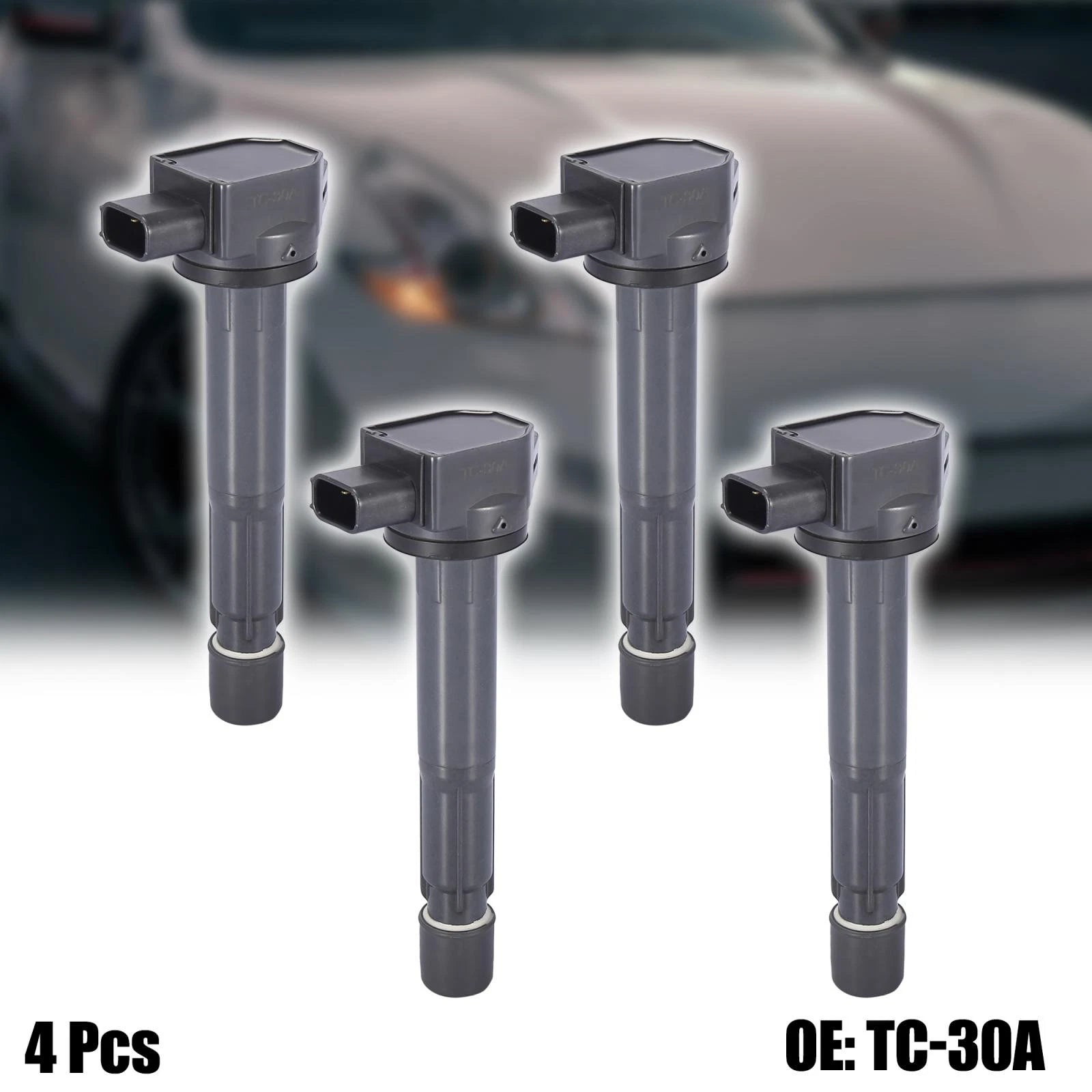 4PCS Ignition Coil Replacement for Honda TC-30A (Plastic Metal) (1980–1990)