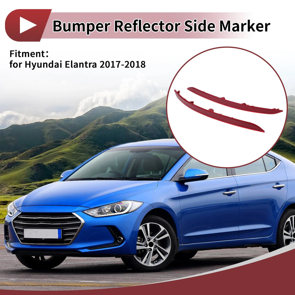 Rear Bumper Reflectors Pair Left Right Replacement for Hyundai Elantra (2017–2018)