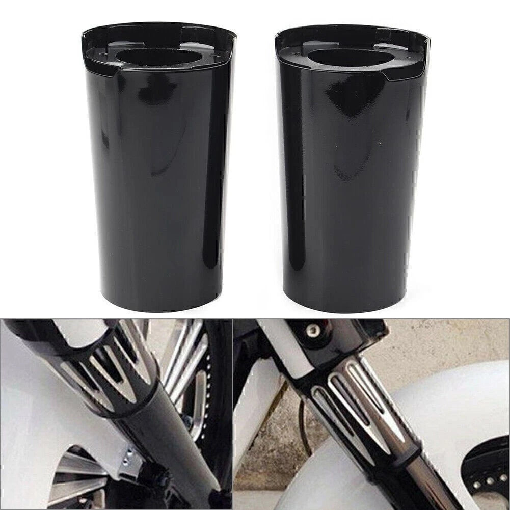 Black Fork Slider Covers for 2014 & Up Harley Touring Electra Street Tri Glide