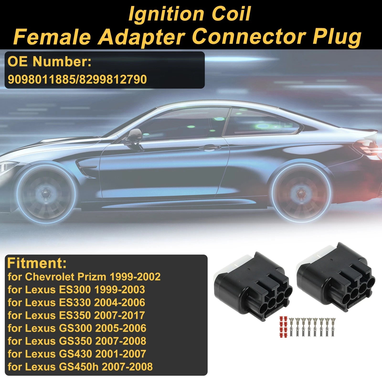 Ignition Coil Connector Plug 4 Pin for Chevrolet Prizm (1999–2002) Female