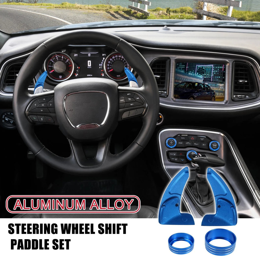 Steering Paddle Shifter AC Volume Knob Cover for Dodge Charger (2015–2023)