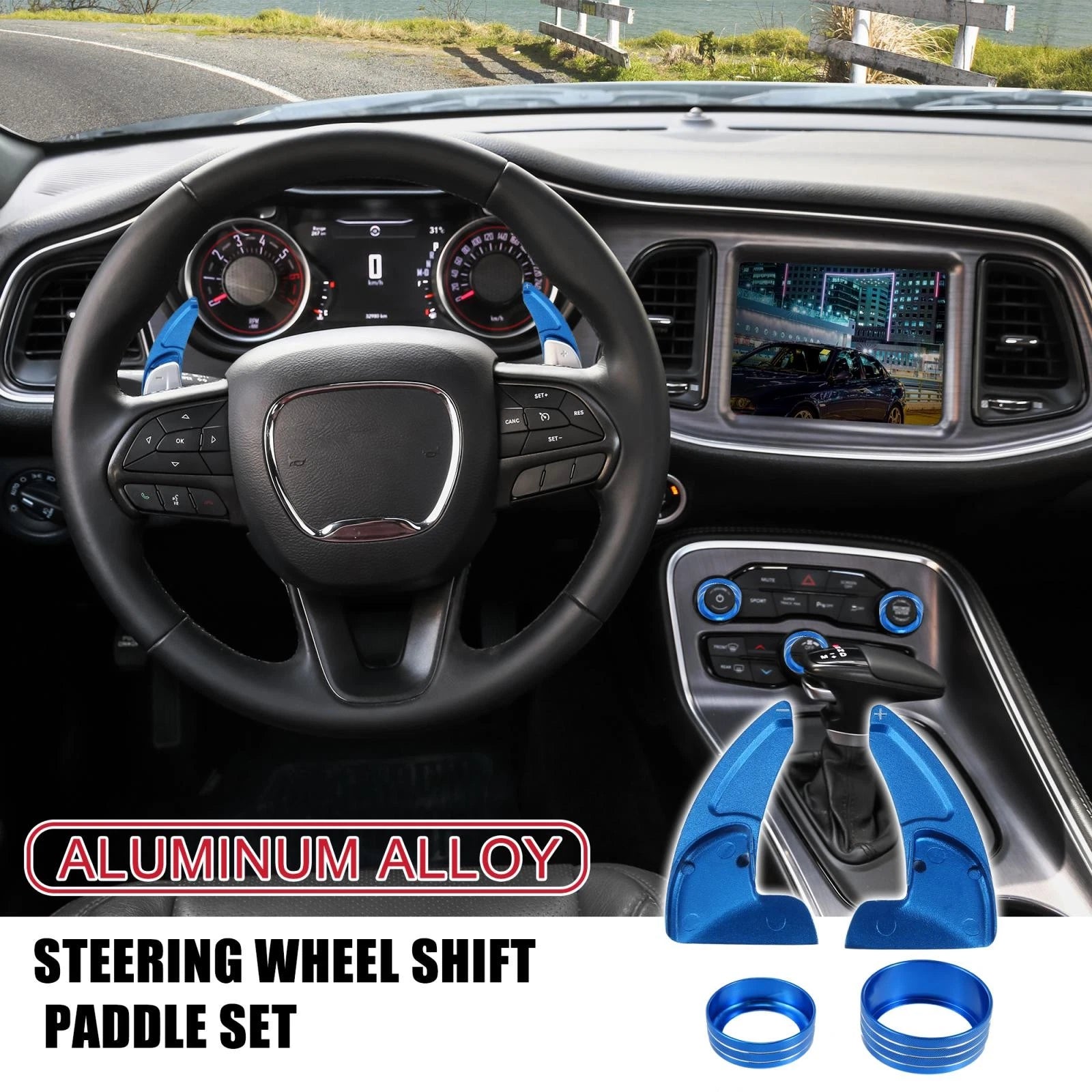 Steering Paddle Shifter AC Volume Knob Cover for Dodge Charger (2015–2023)
