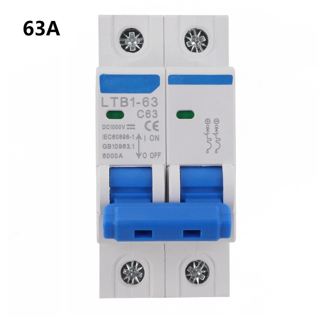 2 Pole 63A DC Circuit Breaker for Solar PV Disconnect Switch (1000V)