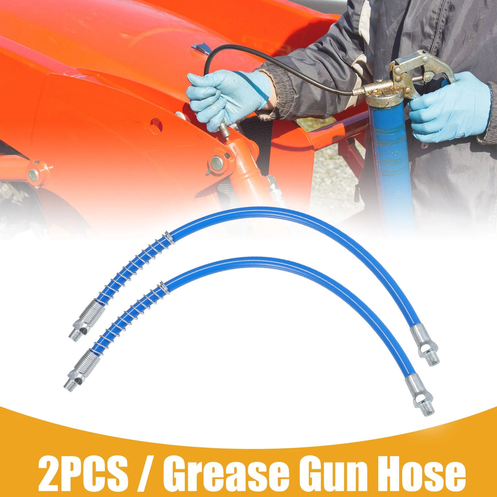 2pc Grease Gun Hose Extension 1/8 NPT Universal for Trailer (16 in)