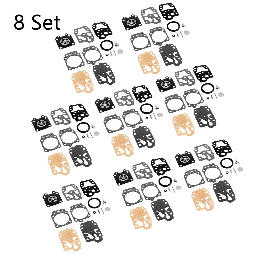 Set of 8 Carburetor Repair Kits for Honda GX25 GX35, Walbro, Echo, Husqvarna