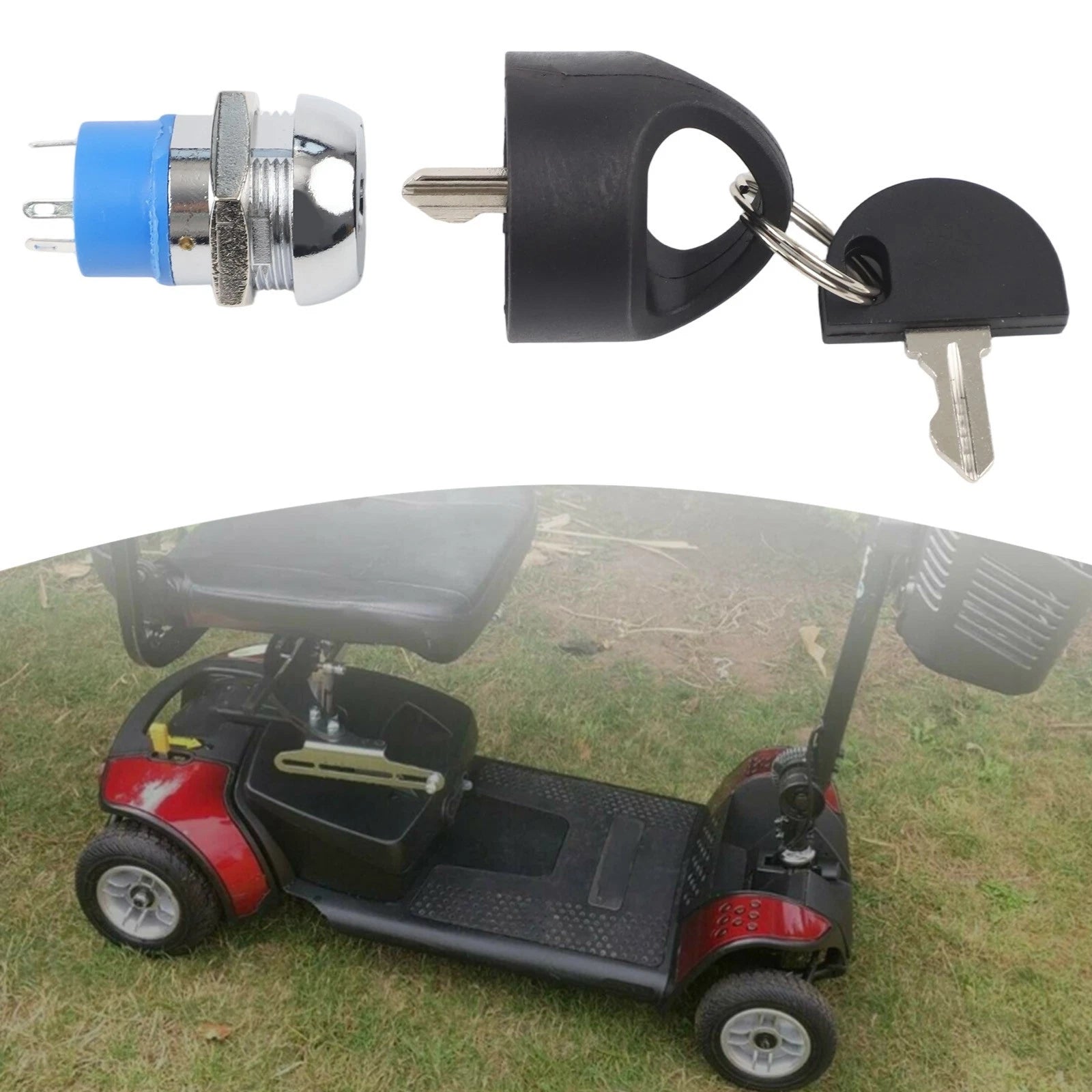Ignition Switch Lock for Pride Mobility Scooters (2 Keys)