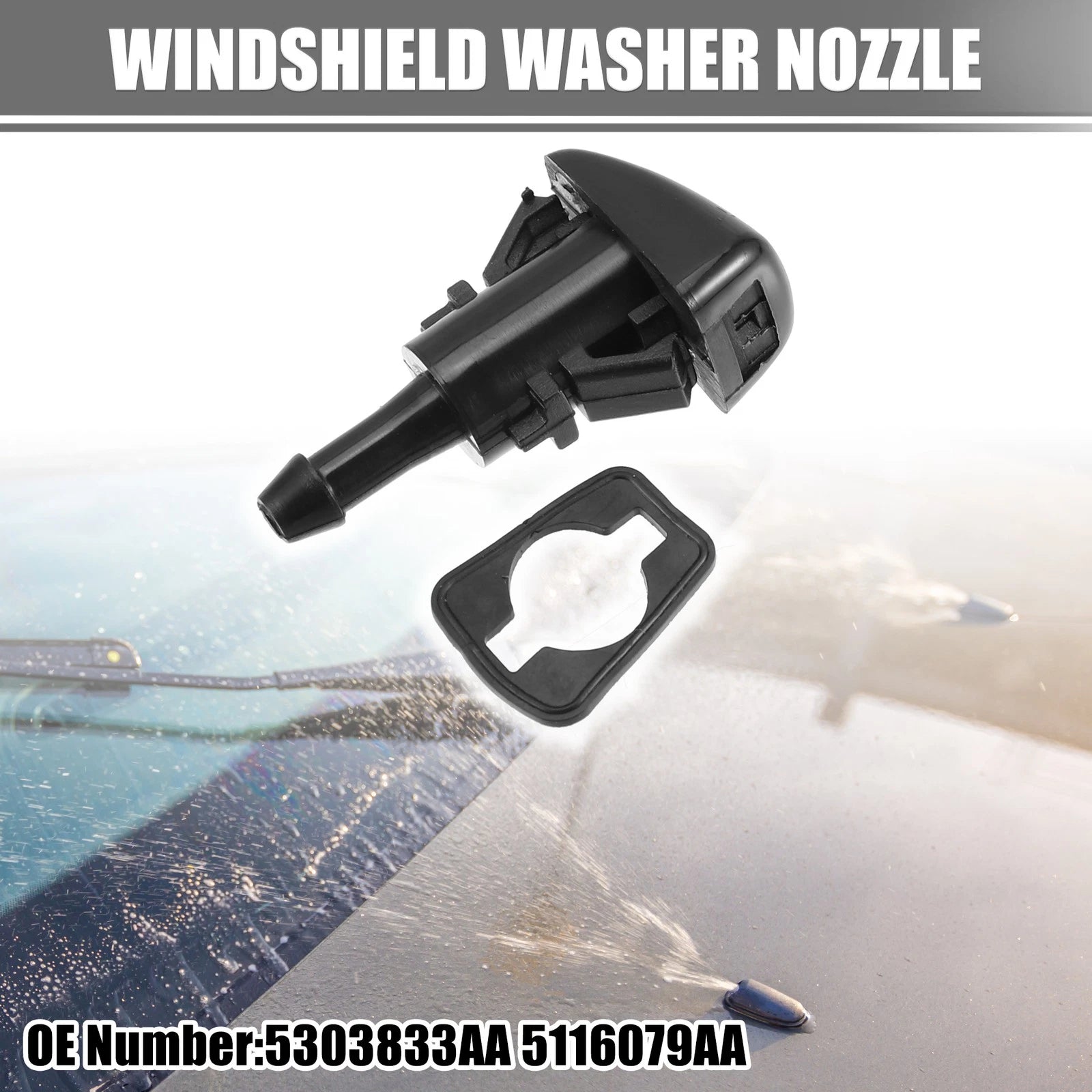 Windshield Washer Nozzle Replacement for Dodge Ram 1500 2500 (2009–2018)