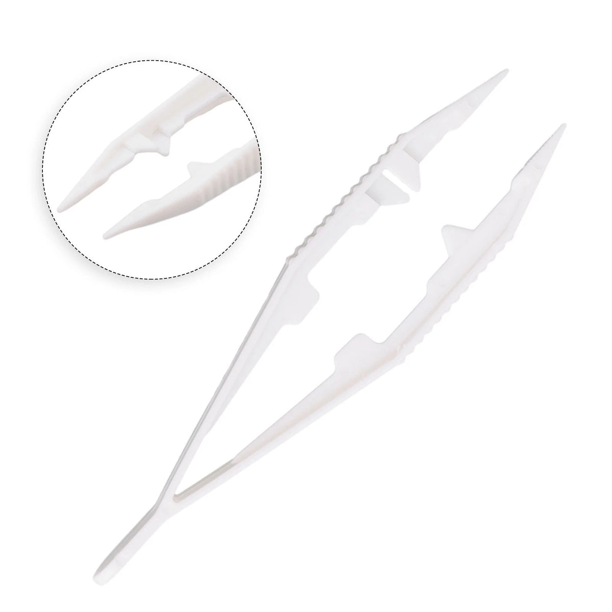 Set of 4 Plastic Clip Tweezers for Crafts and Bead Collections