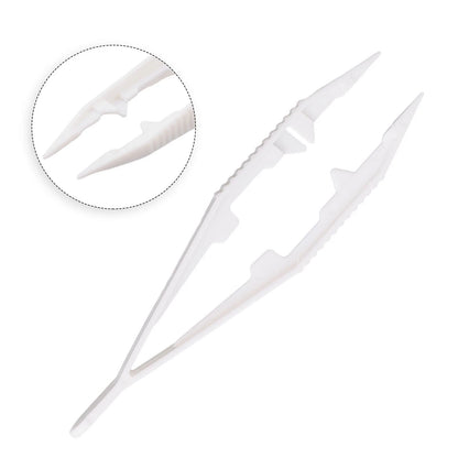 Set of 4 Plastic Clip Tweezers for Crafts and Bead Collections