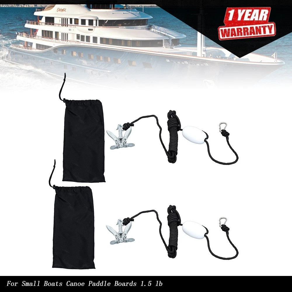 2-Pack Folding Kayak Anchor Set for Grapnel Boat (0.7KG)