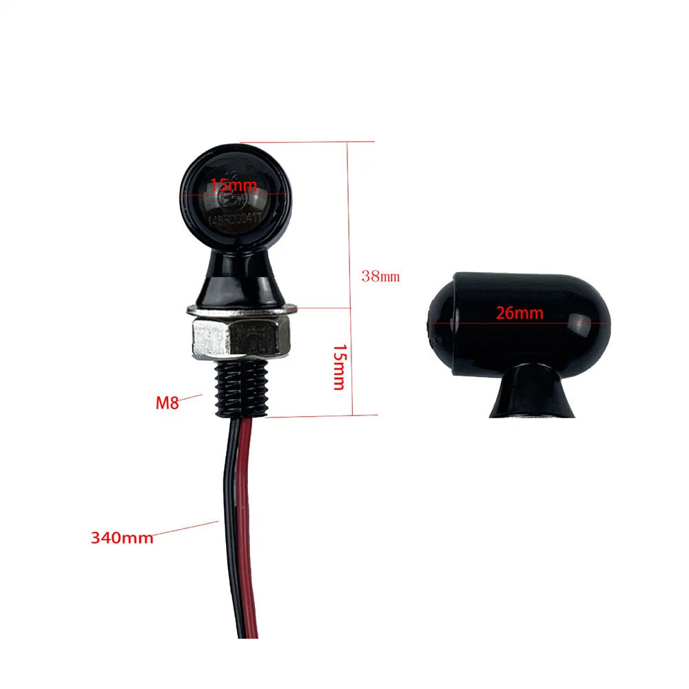2Pcs Smoke Motorcycle Turn Signals Blinker Light Amber Mini Indicator Lamp 12V