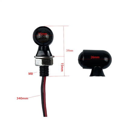 2Pcs Smoke Motorcycle Turn Signals Blinker Light Amber Mini Indicator Lamp 12V