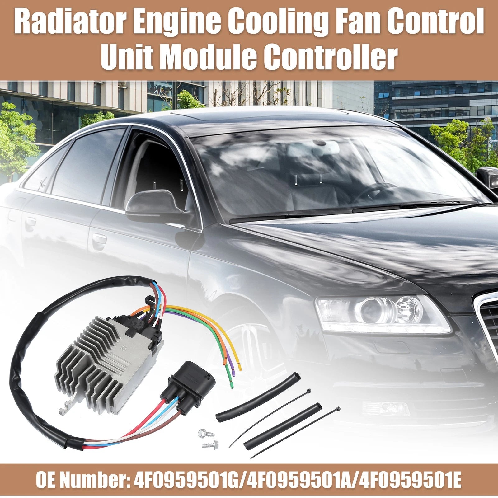 Radiator Cooling Fan Control Module Unit for Audi A6 3.0L (2009–2011)