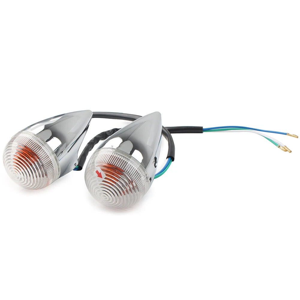Pair Front Turn Signal Light Lamp Clear Lens for Yamaha XV1900 (2006–2013)
