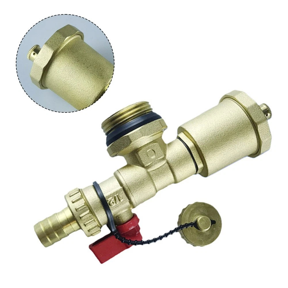 Heating Distributor Valve Brass G1 with Drain & Air Vent for
