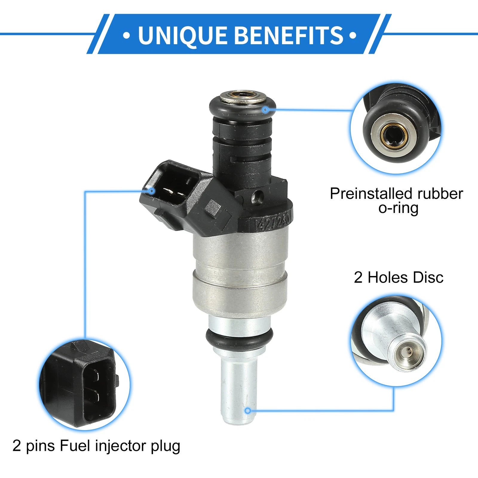 Fuel Injector Replacement for BMW 5 Series E60 E61 (2003–2010) Black 1 Pc