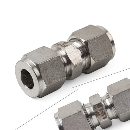 3/8" Equal OD Straight Through Ferrule Pipe Tube Connector Fitting