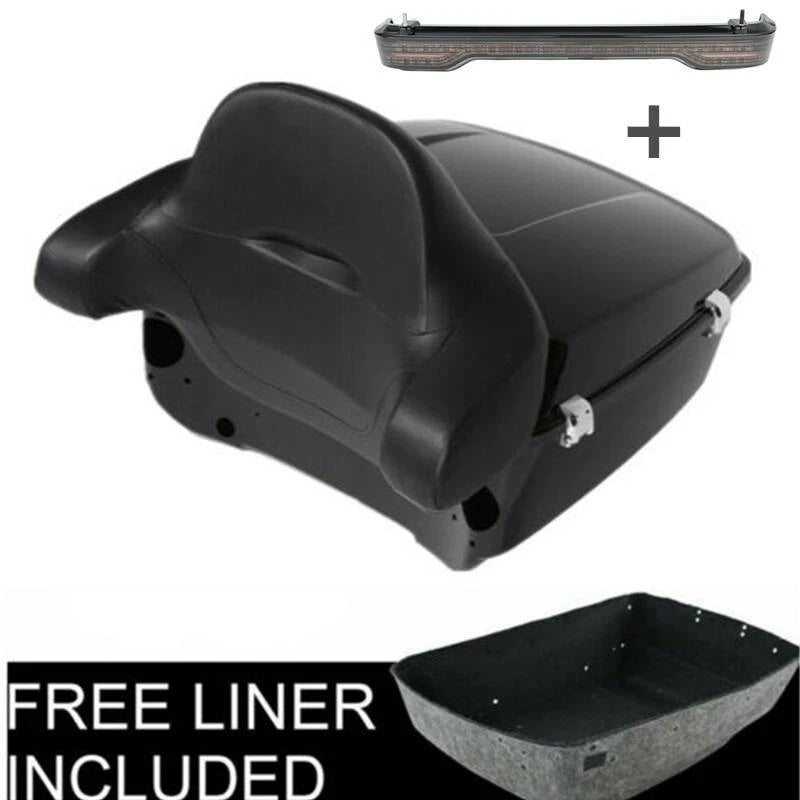 Trunk Backrest Pad & Brake LED Tail Light for Harley Touring Glide (2014–2025)