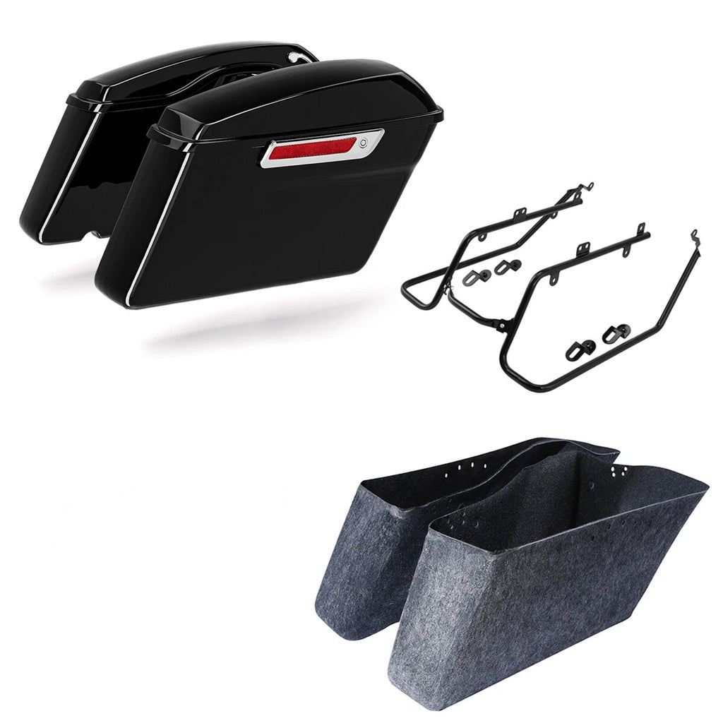 Hard Saddlebags & Conversion Brackets for Harley Dyna Wide Super Glide (2008–2017)
