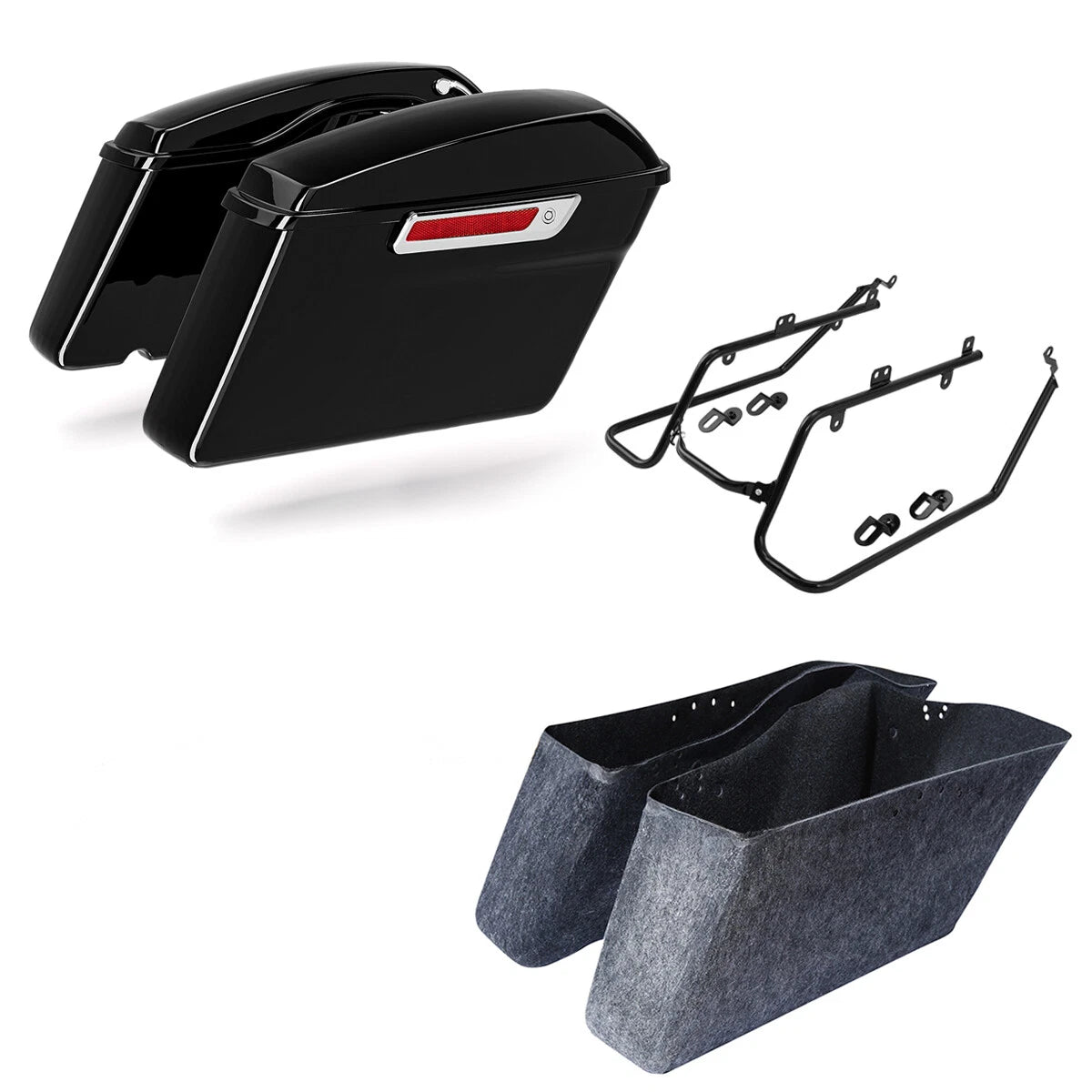 Hard Saddlebags & Conversion Brackets for Harley Dyna Wide Super Glide (2008–2017)