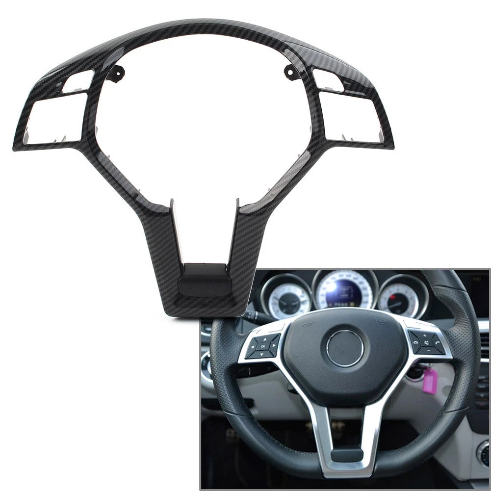 Steering Wheel Trim Cover For Benz CLA/ SLK/ E/ C/GLA-CLASS C117 Carbon Fiber