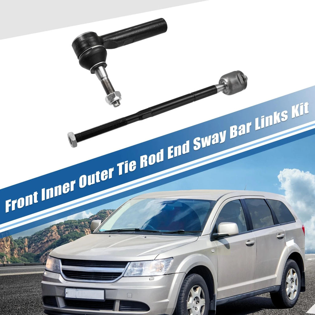 4pc Front Inner Outer Tie Rod End Links Replacement for Dodge Journey (2009–2020)