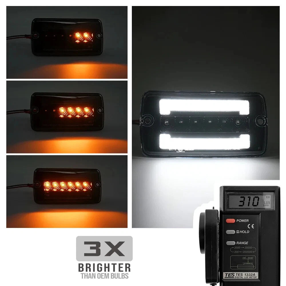 Smoke LED Front Corner Turn Signal Light for Jeep Wrangler TJ (1997–2006)