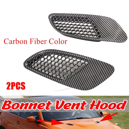 2x Carbon Fiber Look Front Bonnet Vent Hood Trim For BMW E90 E91 E92 E93 M3 Type