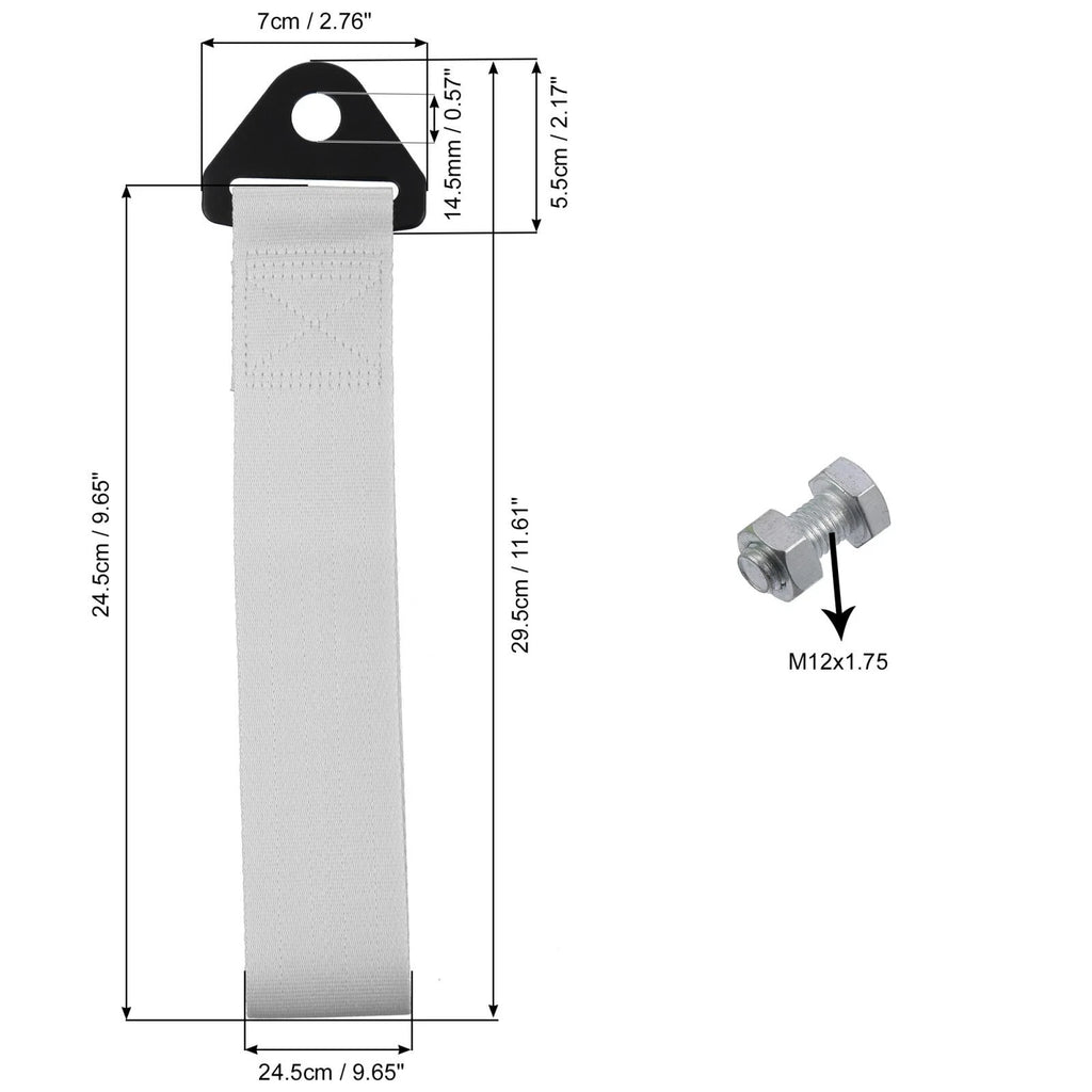 Front Bumper Tow Strap Trailer Belt Kit with Rope Hook for Universal Use (2000–2024)