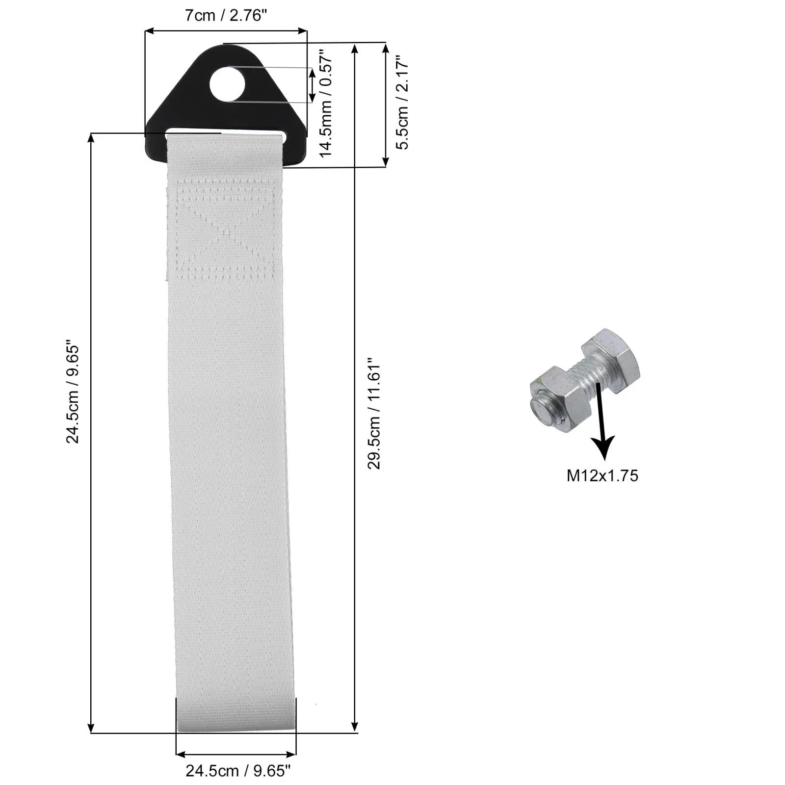 Front Bumper Tow Strap Trailer Belt Kit with Rope Hook for Universal Use (2000–2024)