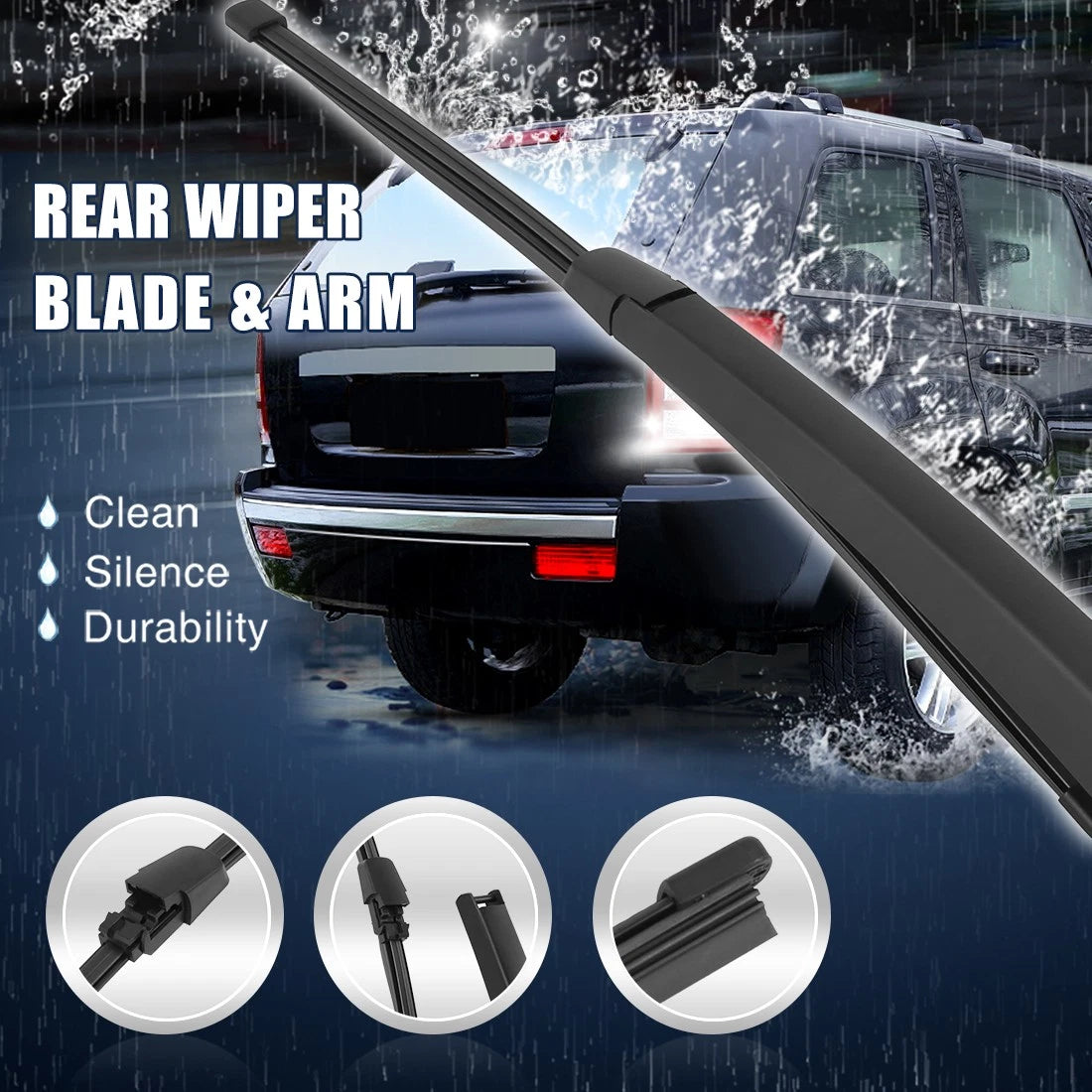 Rear Windshield Wiper Blade Arm Set 335mm for Volkswagen Jetta (2011–2018)