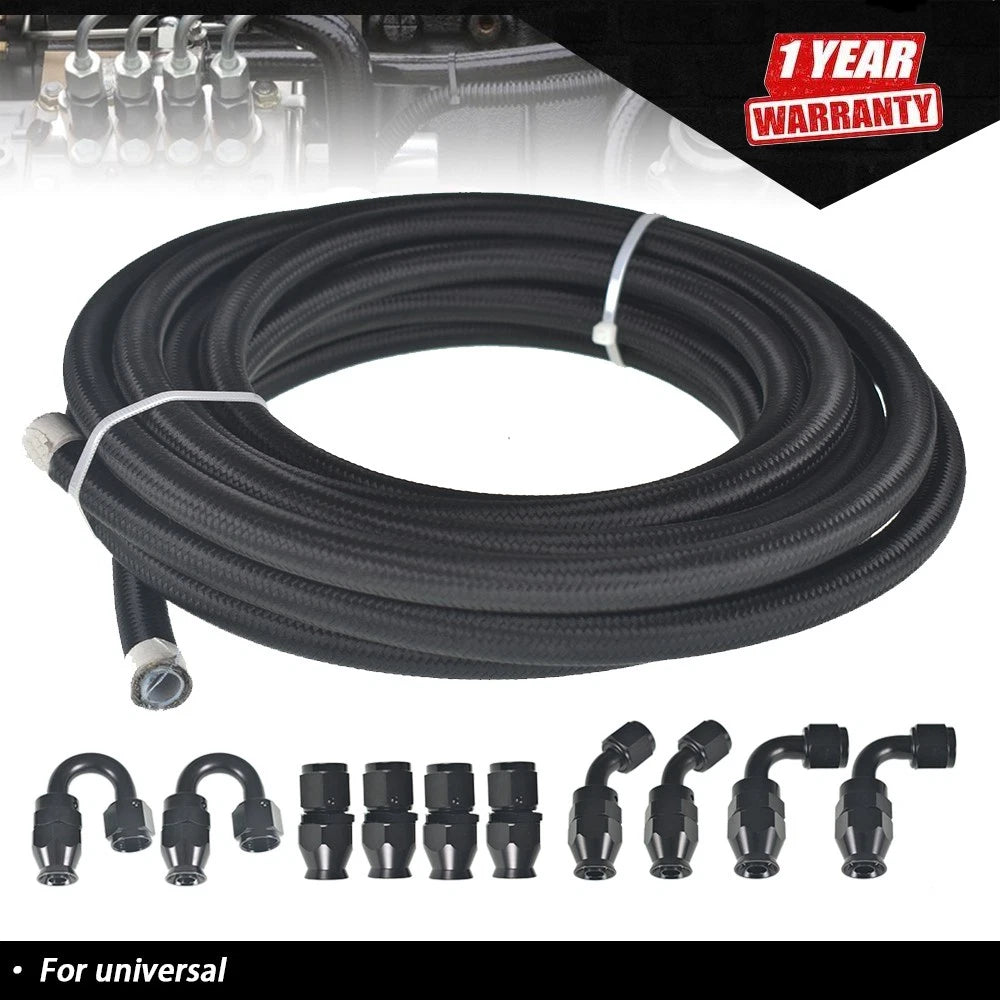 20FT Hose Kit with 10 Fittings for E85 8AN Nylon PTFE Fuel Line