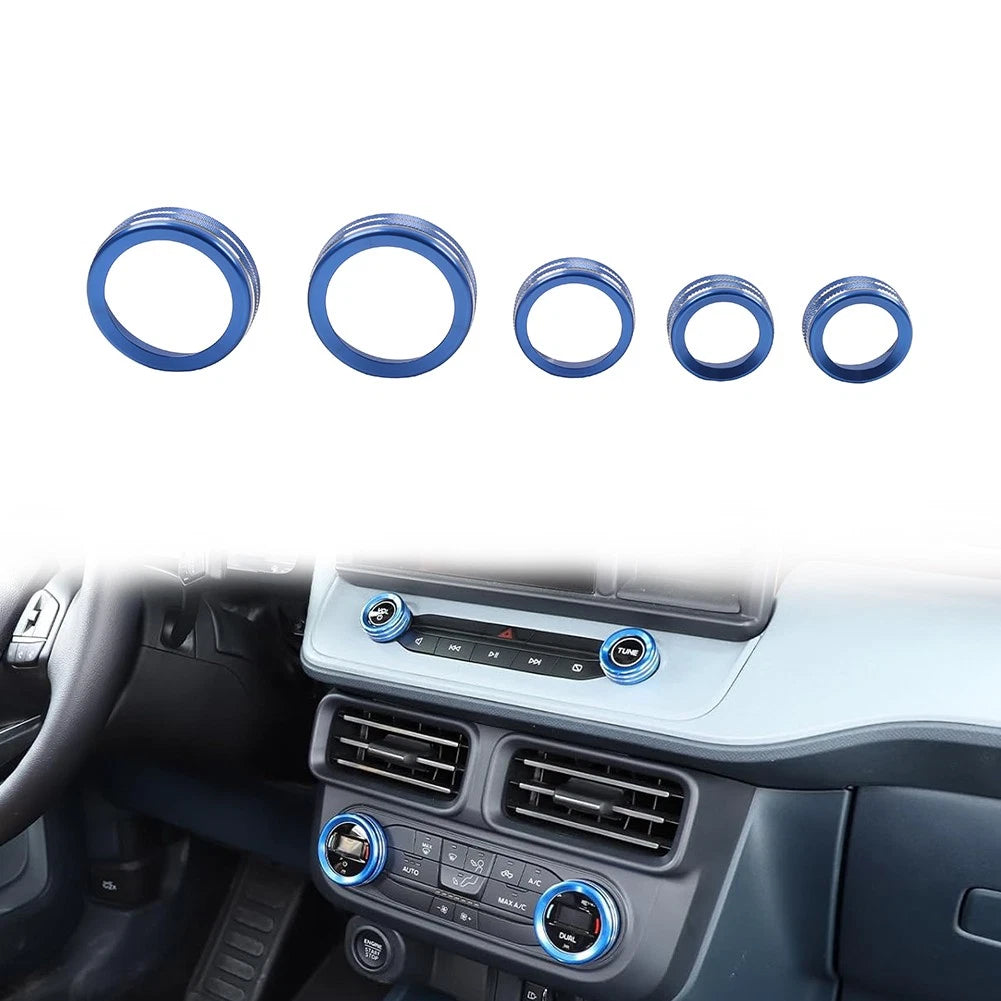AC Headlight Radio Switch Knob Ring For Ford Maverick 2022-2023 Blue