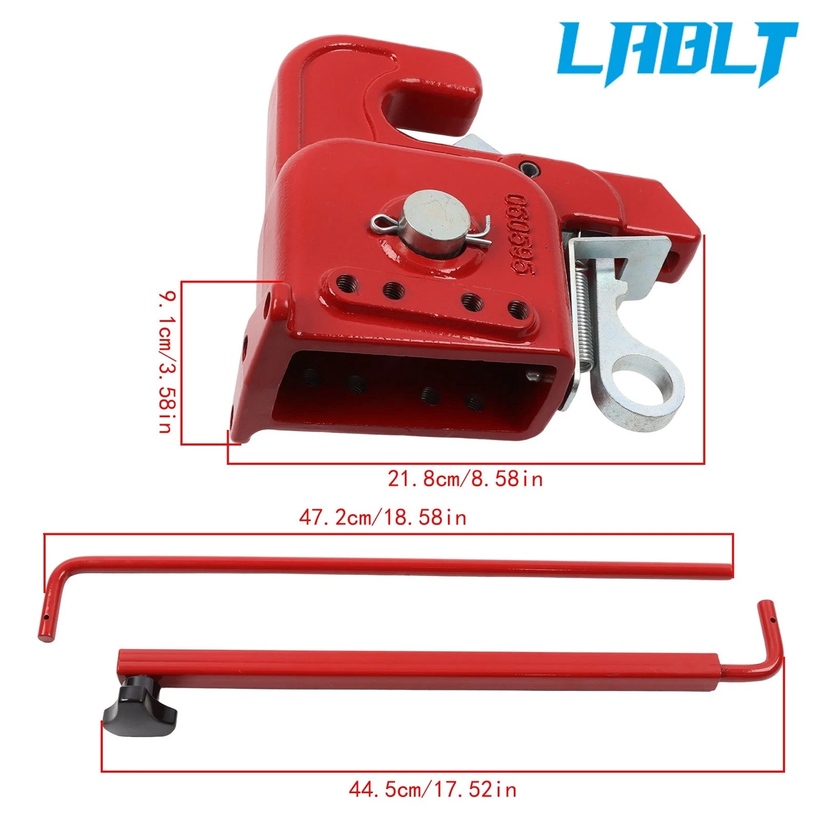 Heavy Duty Cat 2 Quick Hitch for Tractor with Stabilizer Bar (Red)