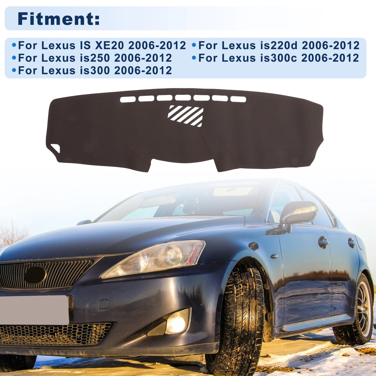 Dash Cover for Lexus IS XE20 (2006–2012) Faux Leather Brown 1 pcs