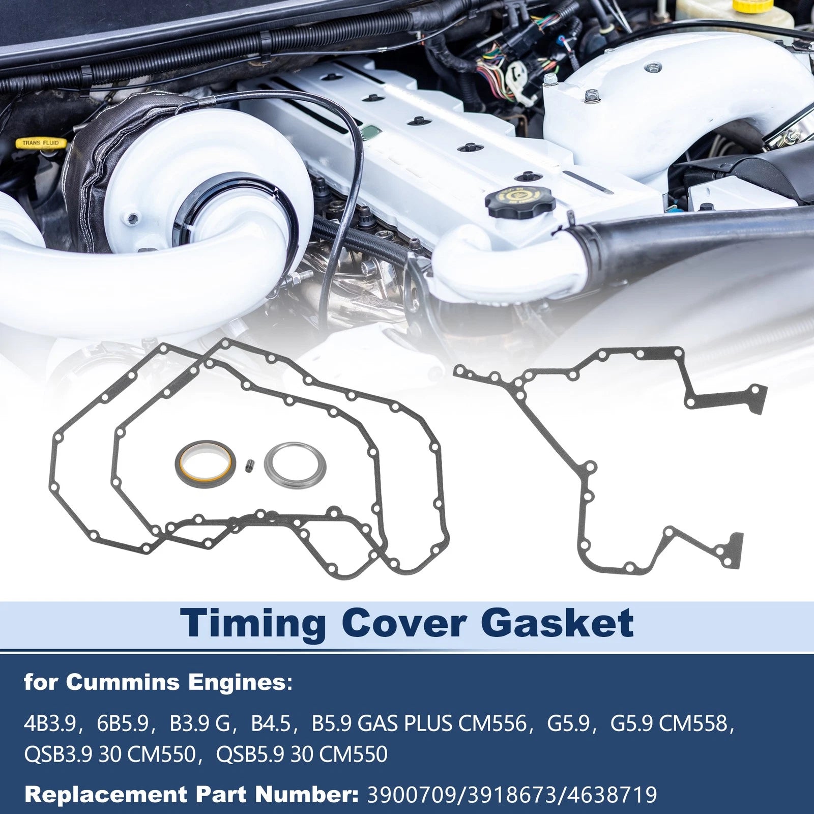 Engine Timing Cover Gasket Set Replacement for Dodge Ram 3.9L 6BT 5.9L (2007–2012)