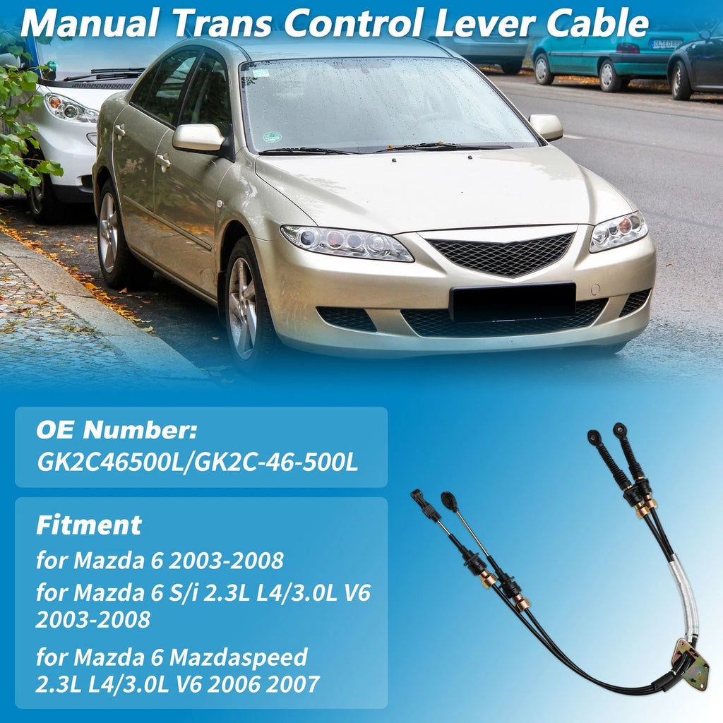 Manual Transmission Gear Shifter Cable Replacement for Mazda 6 (2003–2008)
