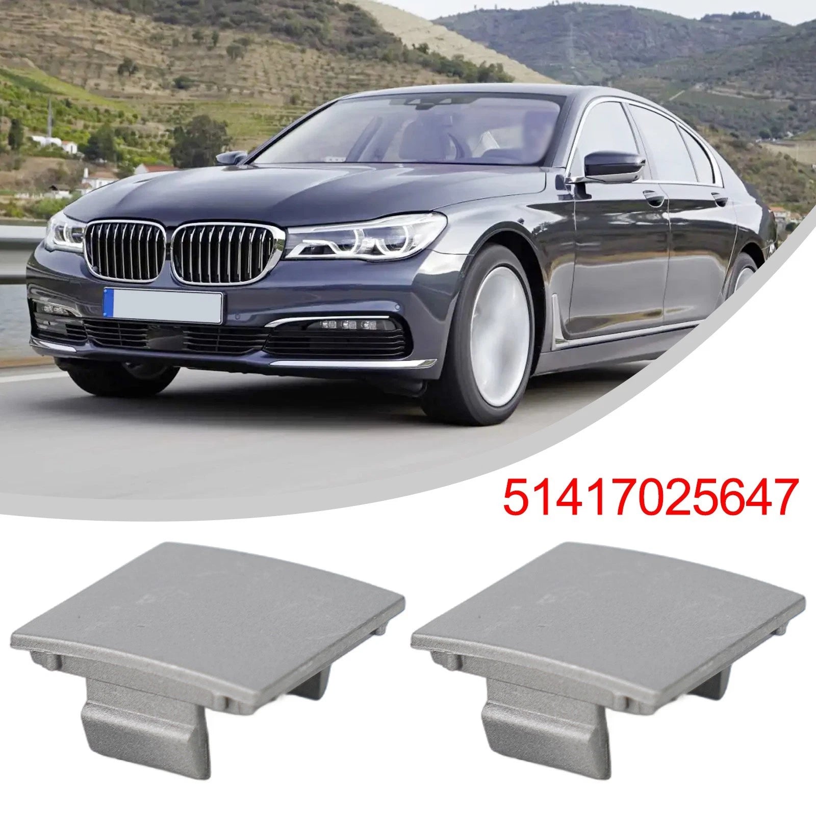 2X Front Door Flap Covers for BMW 7 Series E65 E66 (2002–2008) Grey