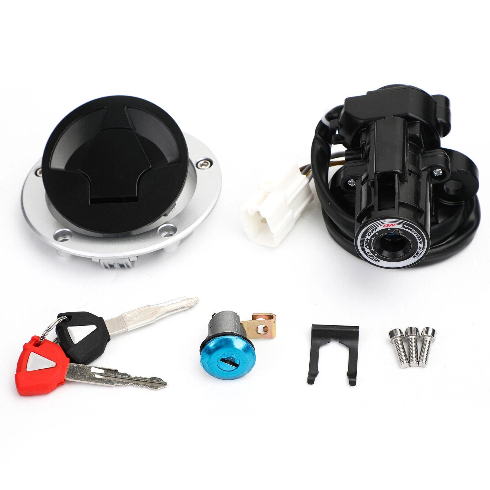 Ignition Switch Fuel Gas Cap Lock Set Key for Kawasaki ZX6R ZX10R (2011–2019) T9