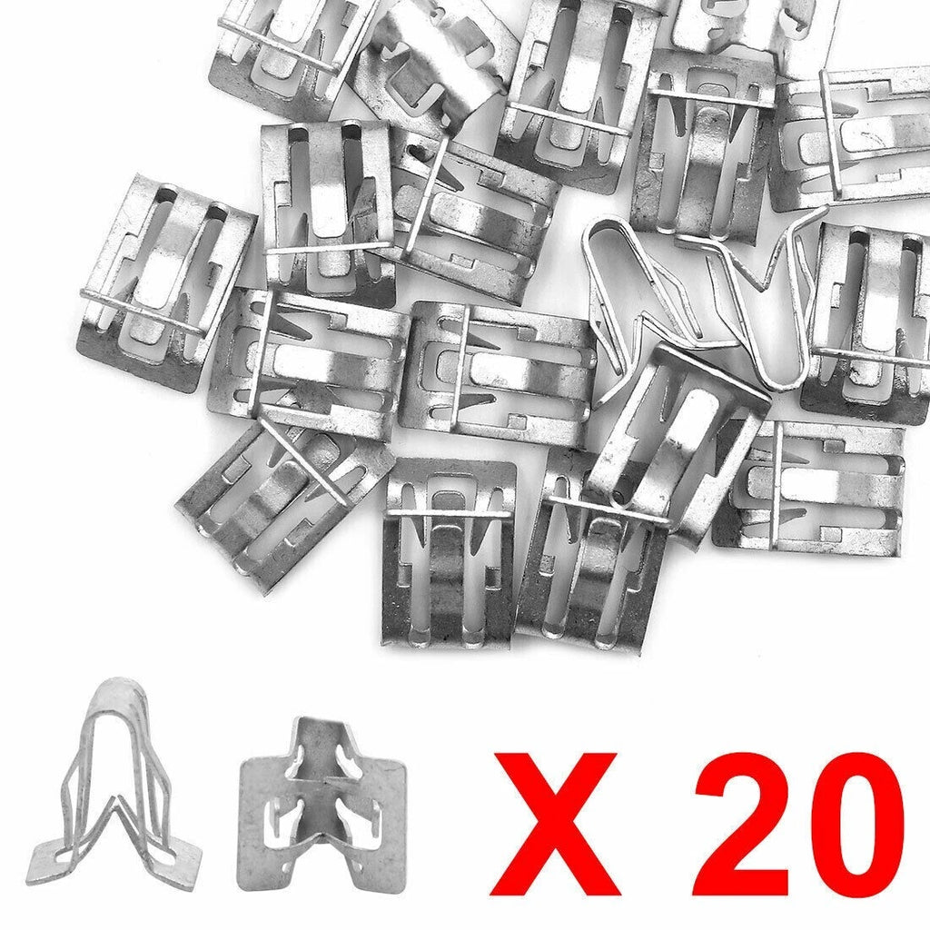 20 Silver Retainer Clips for Auto Dash Wires and Cables