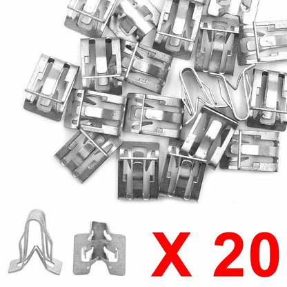 20 Silver Retainer Clips for Auto Dash Wires and Cables