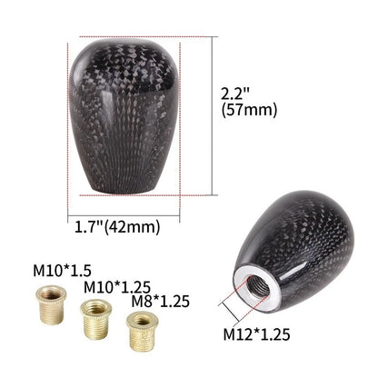 Carbon Fiber Short Oval Shift Knob for Universal Fit (Easy Installation)