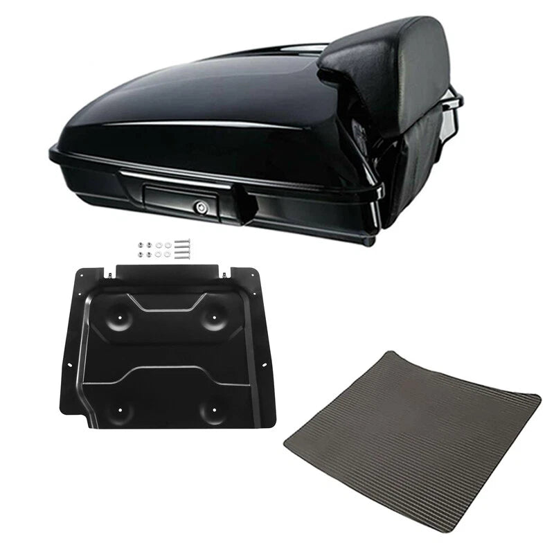 Black Razor Trunk Backrest Plate for Harley Touring Road King Glide (2014–2026)