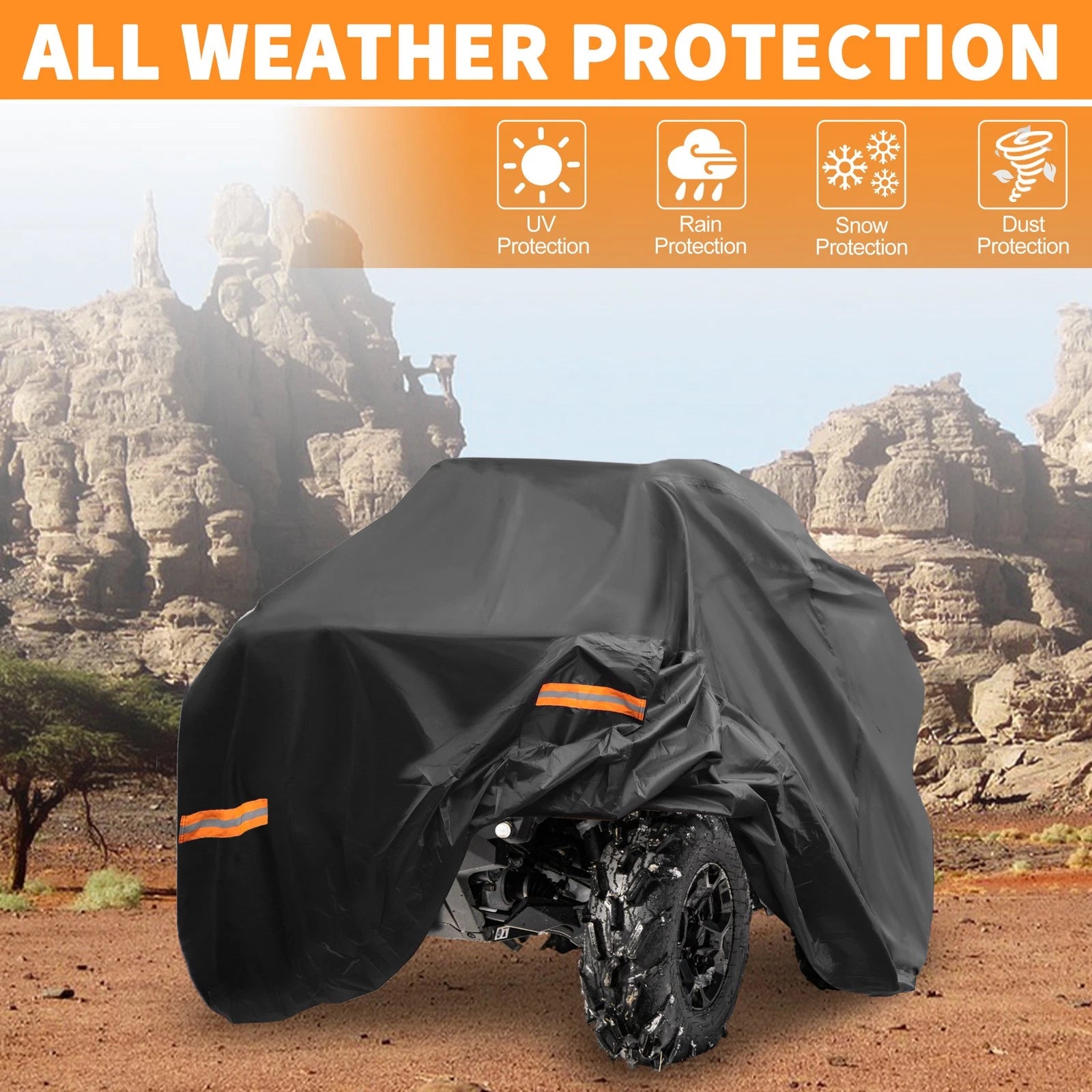Waterproof ATV Cover Replacement for Honda Fourtrax Rancher Black 84.65"
