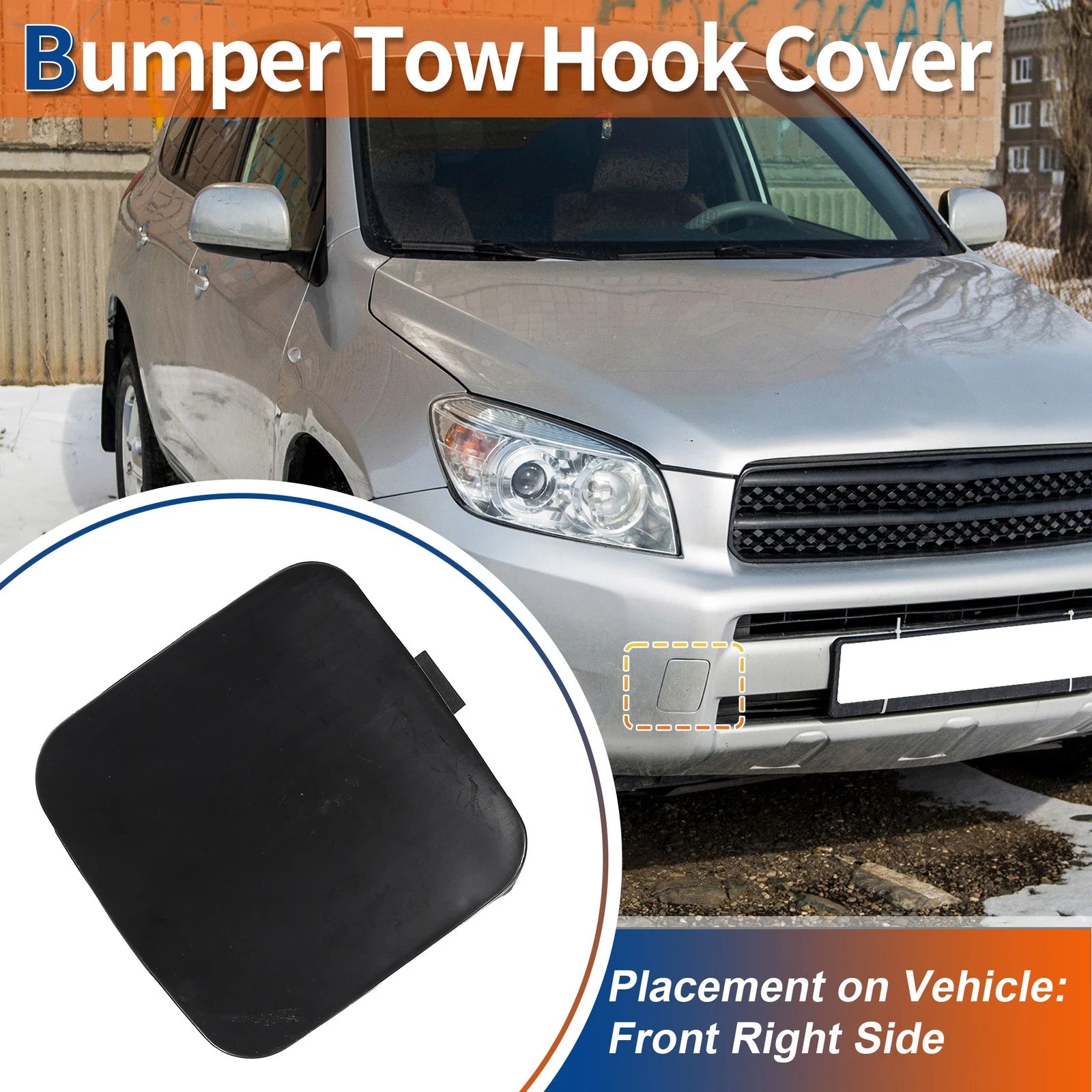 Front Tow Hook Cover for Toyota RAV4 (2009–2011) Unpainted