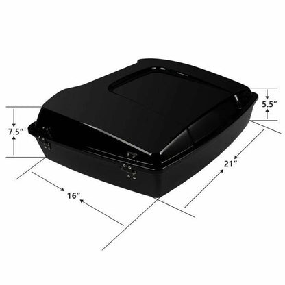 Black Razor Trunk Backrest Rack Plate for Harley Road Glide (2009–2013)