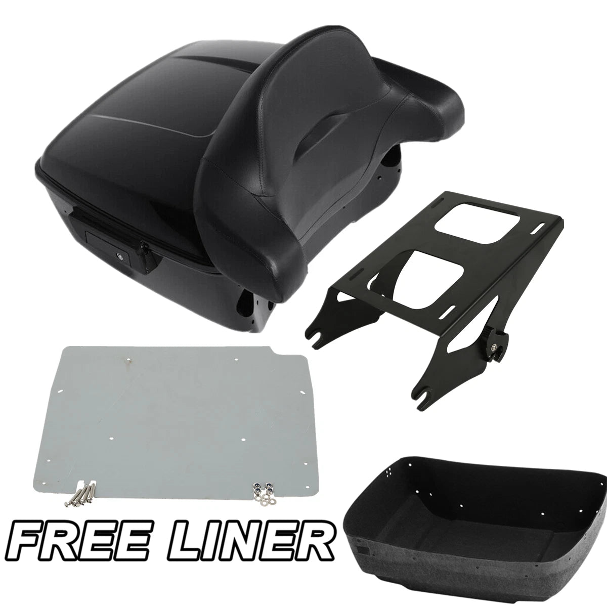 Trunk Backrest Pad Mount Rack Plate for Harley Touring Glide (2014–2026)
