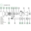 Major Repair Kit for Jabsco Pump 18400-0050, Onan 132-0147 (MDJC, MDJF)
